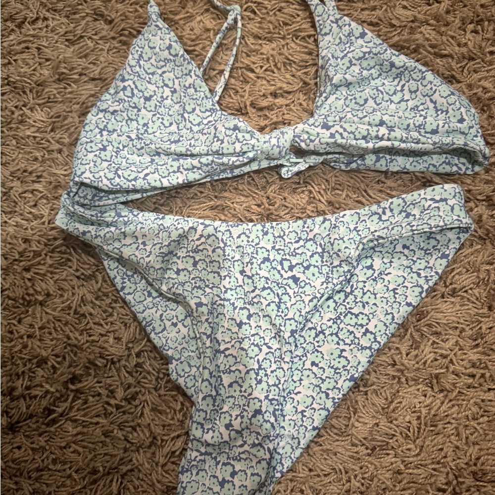 Volcom Blue and White Bikini